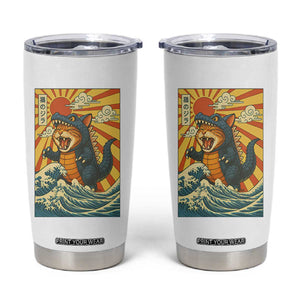 Kawaii Cat Monster Japanese Sun Wave Art Tumbler Cup TS12 White Print Your Wear