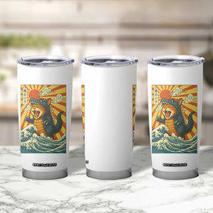 Catzilla Tumbler Cup Kawaii Cat Monster Japanese Sun Wave Art TS12 Print Your Wear