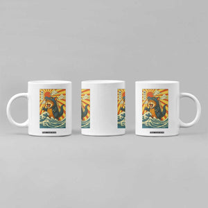 Catzilla Coffee Mug Kawaii Cat Monster Japanese Sun Wave Art TS12 Print Your Wear