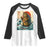 Catzilla Raglan Shirt Cute Cat Eating Ramen Japanese Sun Wave Art TS12 White Black Print Your Wear