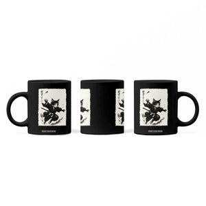 Samurai Cat Coffee Mug Japanese Sumie Cat Warrior Art TS12 Print Your Wear