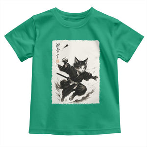 Samurai Cat Toddler T Shirt Japanese Sumie Cat Warrior Art TS12 Irish Green Print Your Wear