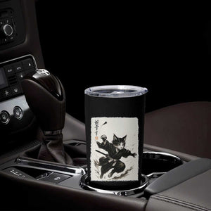 Samurai Cat Tumbler Cup Japanese Sumie Cat Warrior Art TS12 Print Your Wear