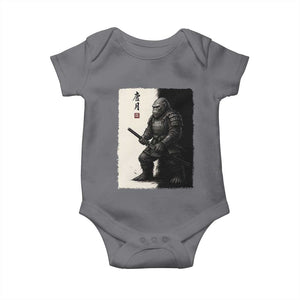Samurai Bigfoot Baby Onesie Japanese Vintage Graphic Sumie Warrior Art TS12 Charcoal Print Your Wear