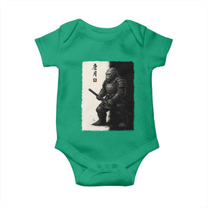 Samurai Bigfoot Baby Onesie Japanese Vintage Graphic Sumie Warrior Art TS12 Irish Green Print Your Wear