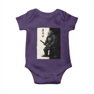 Samurai Bigfoot Baby Onesie Japanese Vintage Graphic Sumie Warrior Art TS12 Purple Print Your Wear