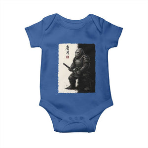 Samurai Bigfoot Baby Onesie Japanese Vintage Graphic Sumie Warrior Art TS12 Royal Blue Print Your Wear