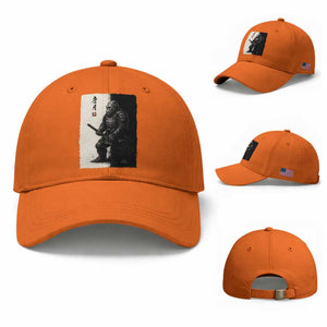 Samurai Bigfoot Baseball Cap Japanese Vintage Graphic Sumie Warrior Art TS12 Baseball Cap Universal Fit Orange Print Your Wear
