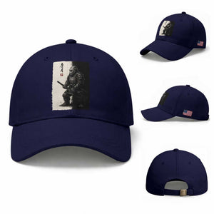 Samurai Bigfoot Baseball Cap Japanese Vintage Graphic Sumie Warrior Art TS12 Baseball Cap Universal Fit Dark Blue Print Your Wear