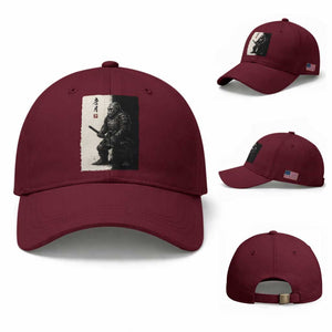 Samurai Bigfoot Baseball Cap Japanese Vintage Graphic Sumie Warrior Art TS12 Baseball Cap Universal Fit Maroon Print Your Wear
