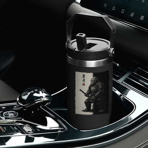 Samurai Bigfoot Flip Straw Tumbler Japanese Vintage Graphic Sumie Warrior Art TS12 Print Your Wear
