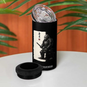 Samurai Bigfoot 4 in 1 Can Cooler Tumbler Japanese Vintage Graphic Sumie Warrior Art TS12 Print Your Wear