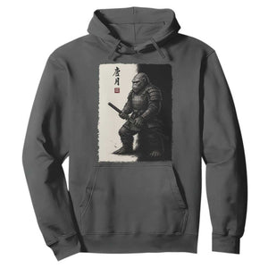 Samurai Bigfoot Hoodie Japanese Vintage Graphic Sumie Warrior Art TS12 Dark Heather Print Your Wear