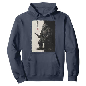 Samurai Bigfoot Hoodie Japanese Vintage Graphic Sumie Warrior Art TS12 Navy Print Your Wear