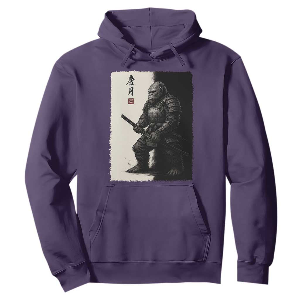 Samurai Bigfoot Hoodie Japanese Vintage Graphic Sumie Warrior Art TS12 Purple Print Your Wear