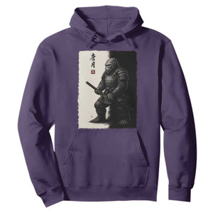 Samurai Bigfoot Hoodie Japanese Vintage Graphic Sumie Warrior Art TS12 Purple Print Your Wear
