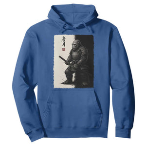 Samurai Bigfoot Hoodie Japanese Vintage Graphic Sumie Warrior Art TS12 Royal Blue Print Your Wear