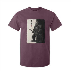 Samurai Bigfoot T Shirt For Kid Japanese Vintage Graphic Sumie Warrior Art TS12 Maroon Print Your Wear