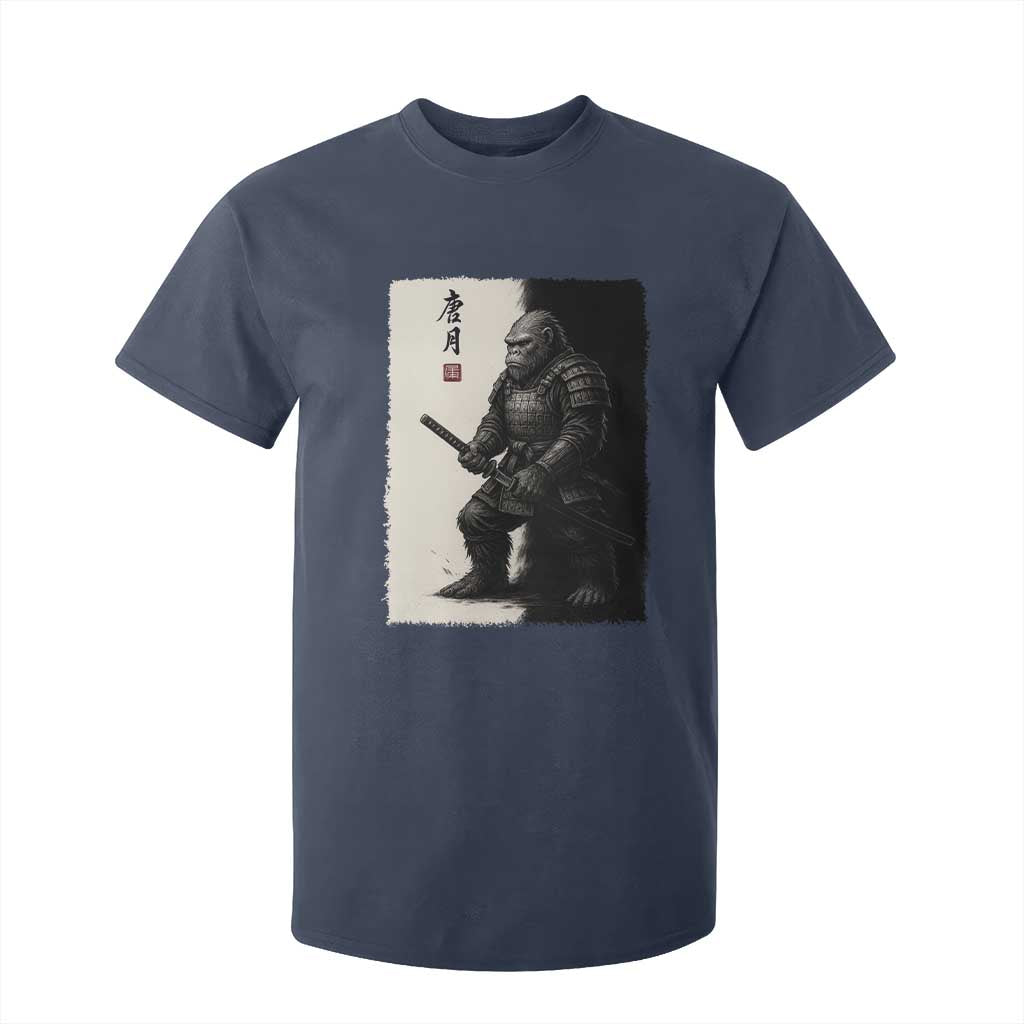Samurai Bigfoot T Shirt For Kid Japanese Vintage Graphic Sumie Warrior Art TS12 Navy Print Your Wear