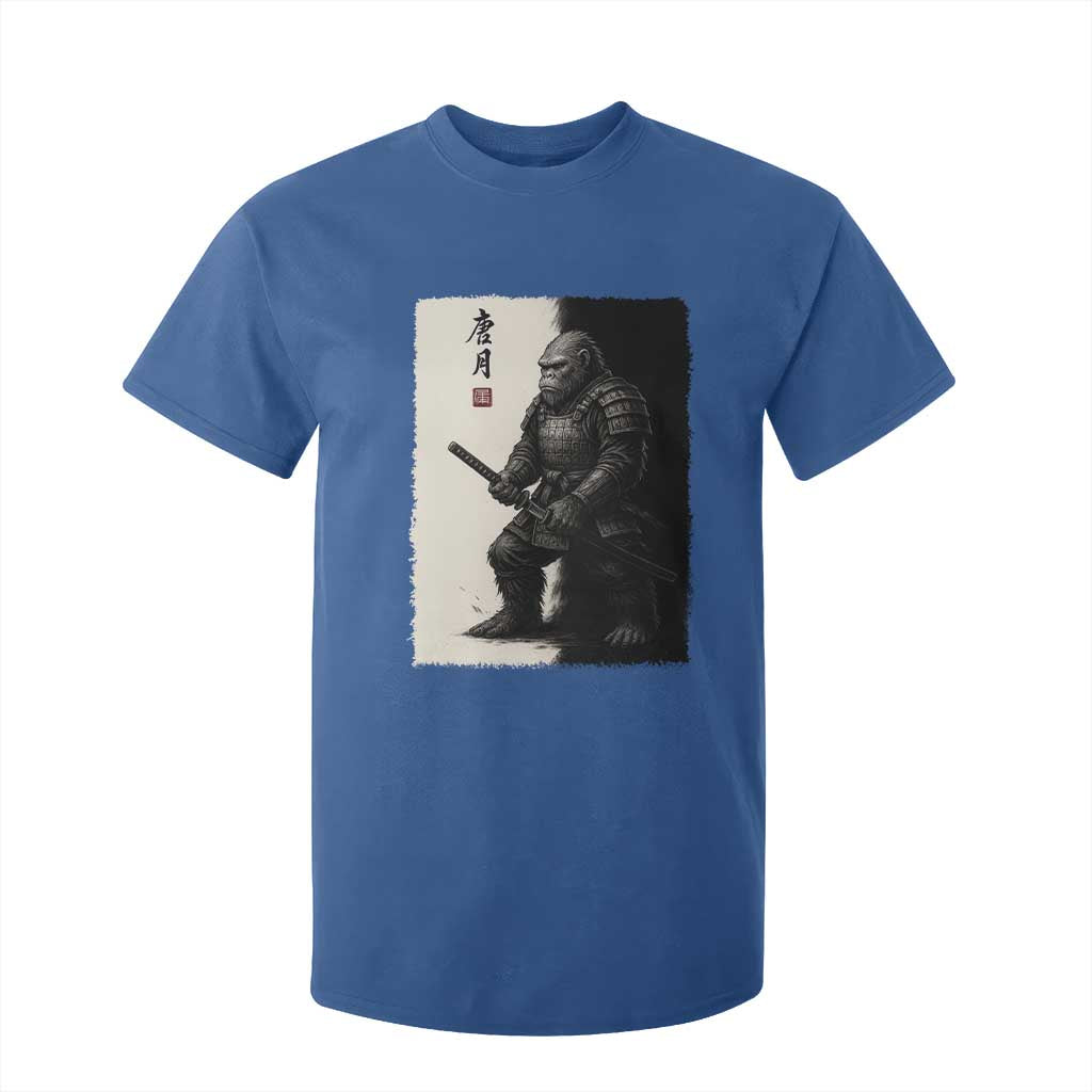 Samurai Bigfoot T Shirt For Kid Japanese Vintage Graphic Sumie Warrior Art TS12 Royal Blue Print Your Wear