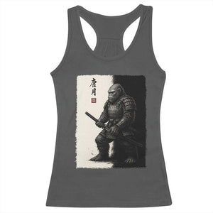 Samurai Bigfoot Racerback Tank Top Japanese Vintage Graphic Sumie Warrior Art TS12 Dark Heather Print Your Wear