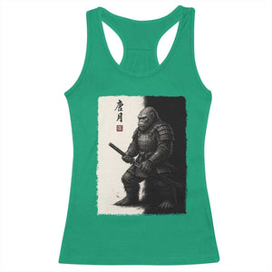 Samurai Bigfoot Racerback Tank Top Japanese Vintage Graphic Sumie Warrior Art TS12 Irish Green Print Your Wear