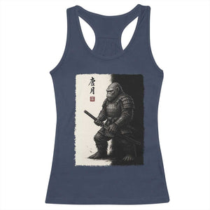 Samurai Bigfoot Racerback Tank Top Japanese Vintage Graphic Sumie Warrior Art TS12 Navy Print Your Wear