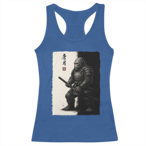 Samurai Bigfoot Racerback Tank Top Japanese Vintage Graphic Sumie Warrior Art TS12 Royal Blue Print Your Wear