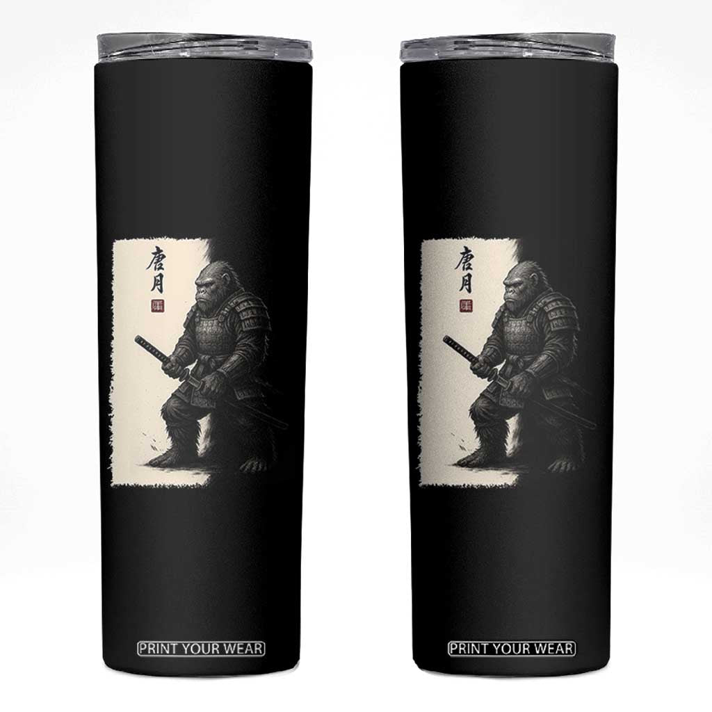 Samurai Bigfoot Skinny Tumbler Japanese Vintage Graphic Sumie Warrior Art TS12 Black Print Your Wear
