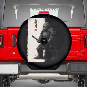Samurai Bigfoot Spare Tire Cover Japanese Vintage Graphic Sumie Warrior Art TS12 Black Print Your Wear