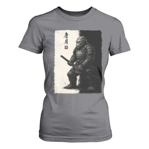 Samurai Bigfoot T Shirt For Women Japanese Vintage Graphic Sumie Warrior Art TS12 Charcoal Print Your Wear
