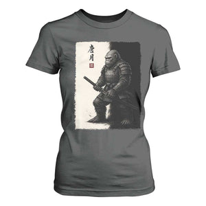 Samurai Bigfoot T Shirt For Women Japanese Vintage Graphic Sumie Warrior Art TS12 Dark Heather Print Your Wear