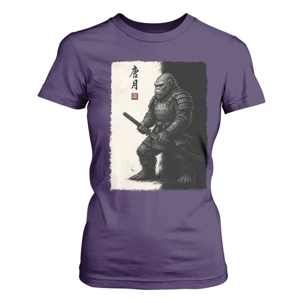 Samurai Bigfoot T Shirt For Women Japanese Vintage Graphic Sumie Warrior Art TS12 Purple Print Your Wear