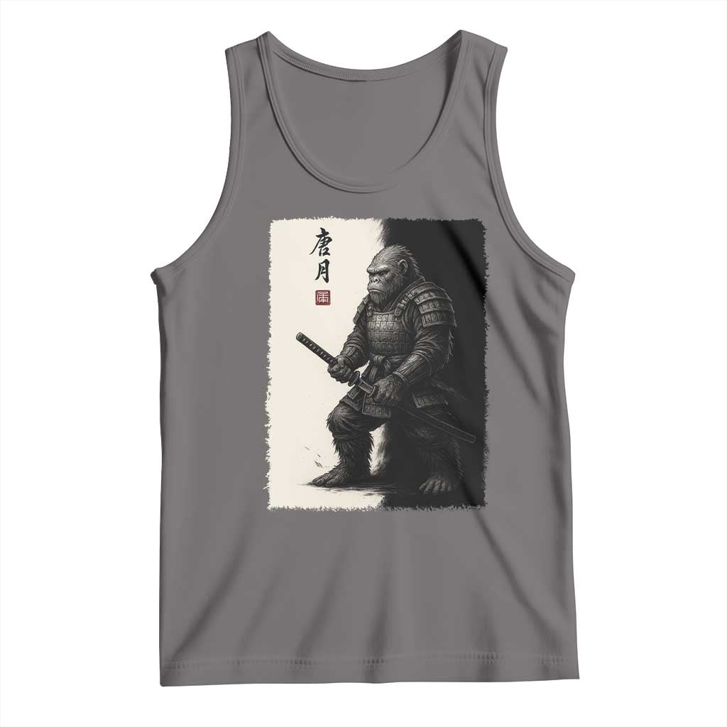 Samurai Bigfoot Tank Top Japanese Vintage Graphic Sumie Warrior Art TS12 Deep Heather Print Your Wear