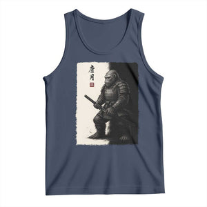 Samurai Bigfoot Tank Top Japanese Vintage Graphic Sumie Warrior Art TS12 Navy Print Your Wear