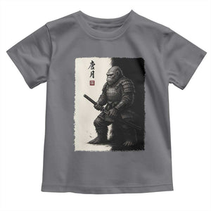 Samurai Bigfoot Toddler T Shirt Japanese Vintage Graphic Sumie Warrior Art TS12 Charcoal Print Your Wear