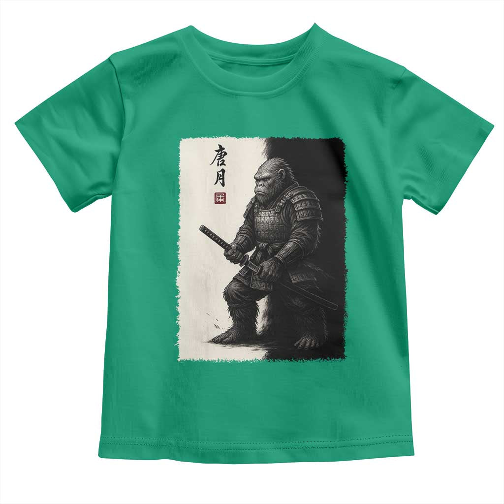 Samurai Bigfoot Toddler T Shirt Japanese Vintage Graphic Sumie Warrior Art TS12 Irish Green Print Your Wear