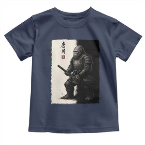 Samurai Bigfoot Toddler T Shirt Japanese Vintage Graphic Sumie Warrior Art TS12 Navy Print Your Wear