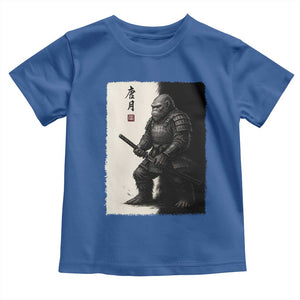 Samurai Bigfoot Toddler T Shirt Japanese Vintage Graphic Sumie Warrior Art TS12 Royal Blue Print Your Wear