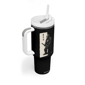 Samurai Bigfoot Tumbler With Handle Japanese Vintage Graphic Sumie Warrior Art TS12 Print Your Wear