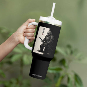 Samurai Bigfoot Tumbler With Handle Japanese Vintage Graphic Sumie Warrior Art TS12 Print Your Wear