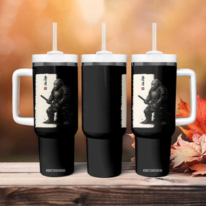 Samurai Bigfoot Tumbler With Handle Japanese Vintage Graphic Sumie Warrior Art TS12 Print Your Wear