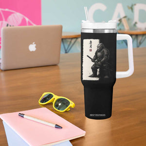 Samurai Bigfoot Tumbler With Handle Japanese Vintage Graphic Sumie Warrior Art TS12 Print Your Wear