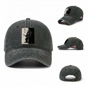 Samurai Bigfoot Washed Cotton Baseball Cap Japanese Vintage Graphic Sumie Warrior Art TS12 Washed Cap Universal Fit Dark Green Print Your Wear