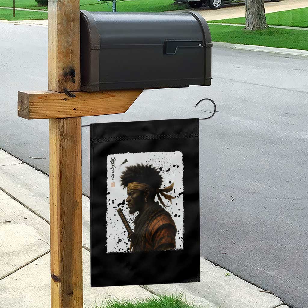 Afro American Samurai Garden Flag Japanese Vintage Graphic Sumie Katana TS12 Print Your Wear