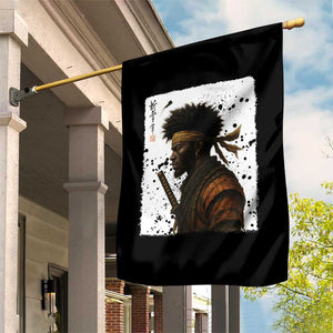 Afro American Samurai Garden Flag Japanese Vintage Graphic Sumie Katana TS12 Print Your Wear