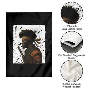 Afro American Samurai Garden Flag Japanese Vintage Graphic Sumie Katana TS12 Print Your Wear