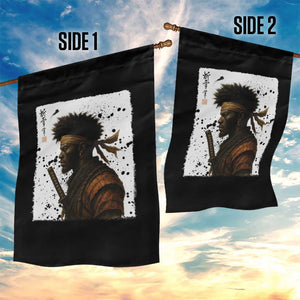Afro American Samurai Garden Flag Japanese Vintage Graphic Sumie Katana TS12 Print Your Wear