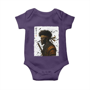 Afro American Samurai Baby Onesie Japanese Vintage Graphic Sumie Katana TS12 Purple Print Your Wear