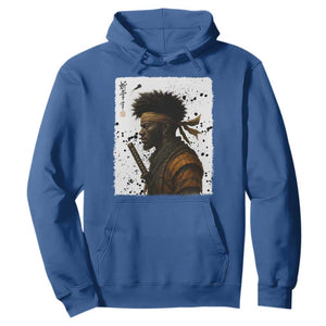 Afro American Samurai Hoodie Japanese Vintage Graphic Sumie Katana TS12 Royal Blue Print Your Wear